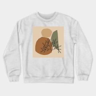 geometrical,abstract,minimal,modern,pastel,plant, Crewneck Sweatshirt